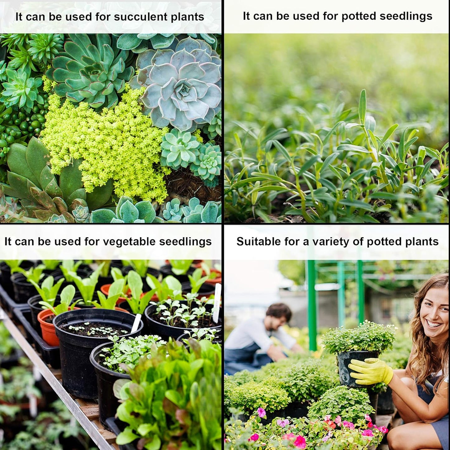 Augshy 50 Pcs 0.5 Gallon Black Plastic Plant Nursery Pots 6 Inches Seed Starting Pots Containers with 50 Labels