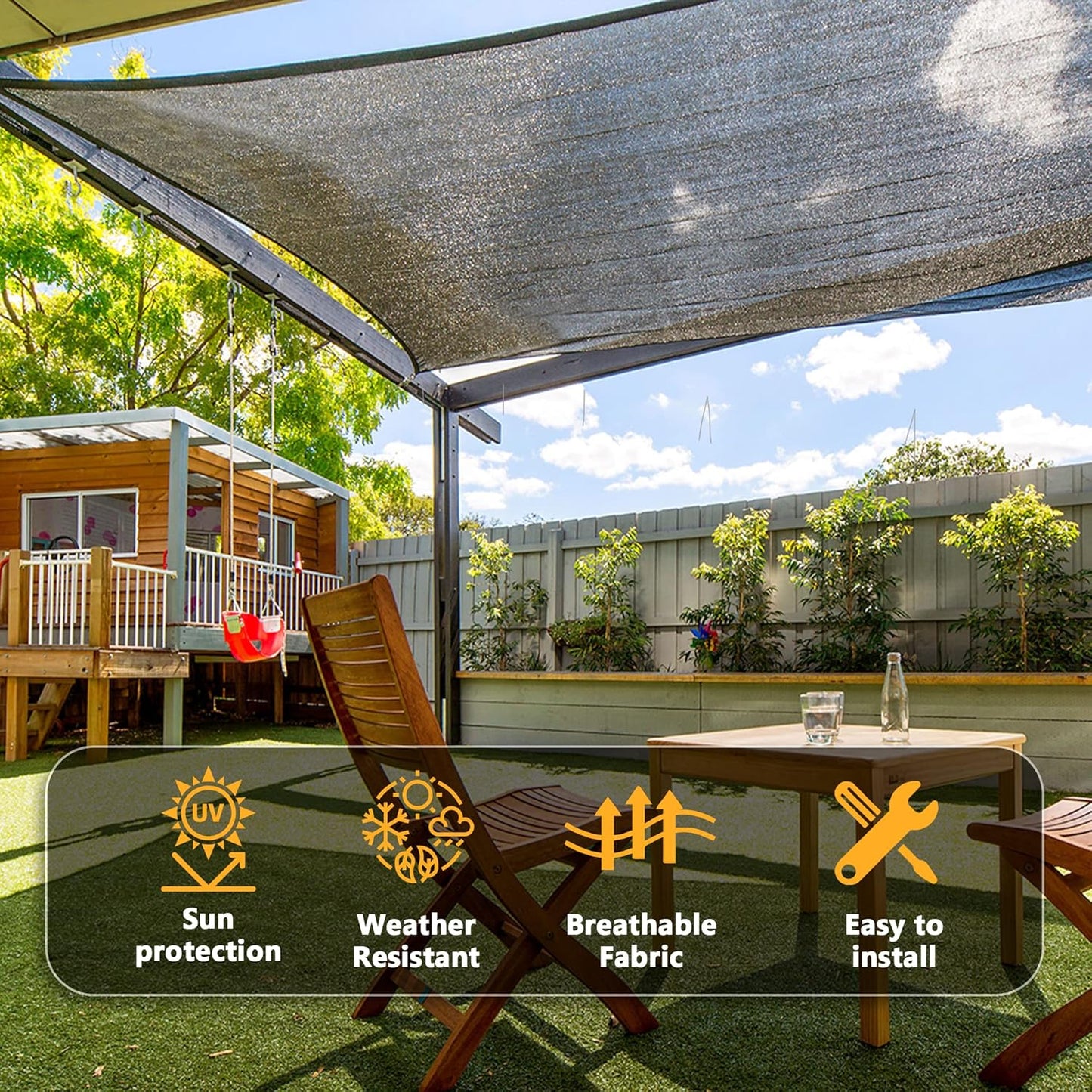 VICLLAX 30% Shade Cloth, 4x22FT Durable Black Mesh Trap with Every 3 FT Grommet, Sun Shade Fabric Netting for for Plants Cover, Greenhouse, Chicken Coop, Barn Kennel, Garden Patio