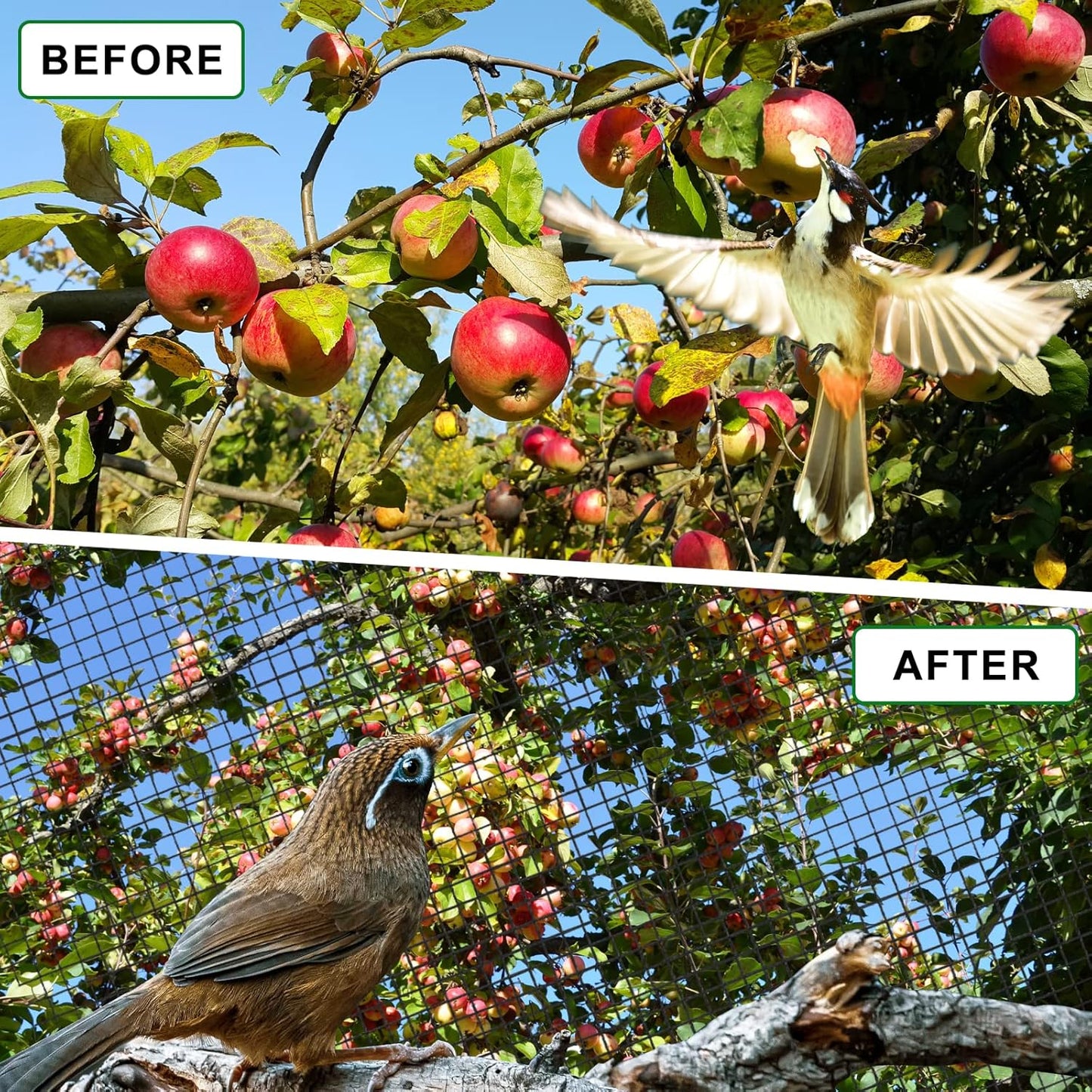 Bird Netting 25'x100' with 3/4" Mesh Nylon Chicken Net Roof Hawk,Poultry Netting for Chicken Run, Aviary Nettings Deer Fence Trellis Net