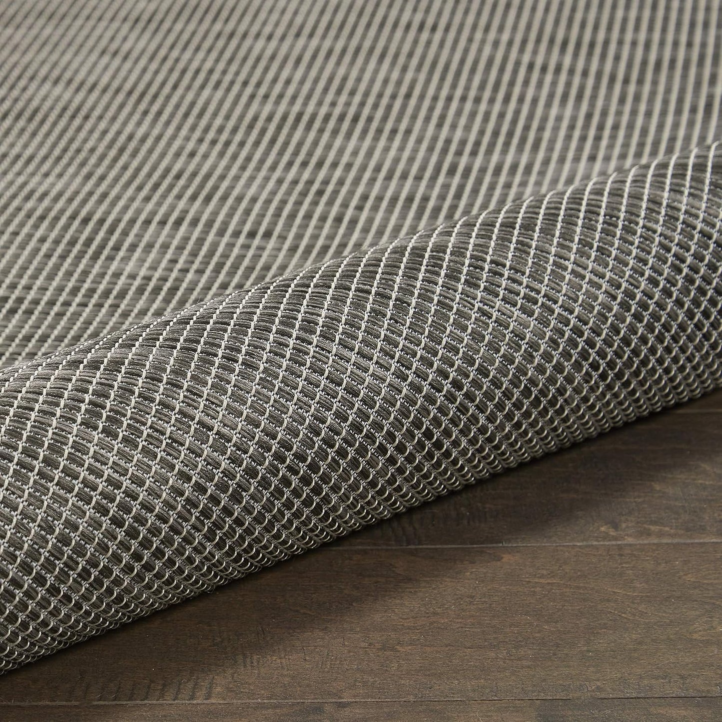 Nourison Positano Indoor-Outdoor Charcoal 4' x 6' Area Rug, Easy Cleaning, Non Shedding, Bed Room, Living Room, Dining Room, Backyard, Deck, Patio (4x6)