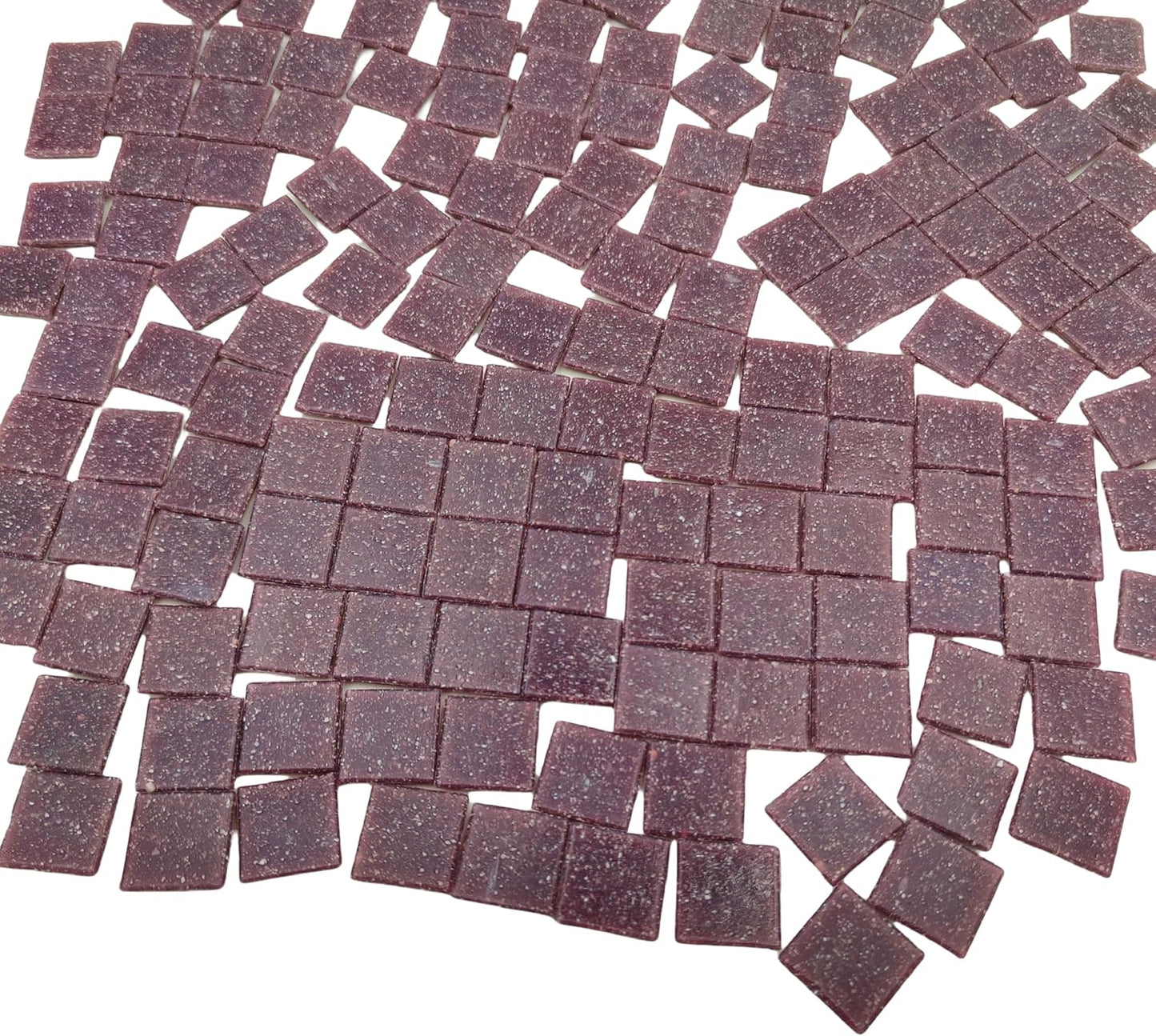 3/4 inch Quartz Glass Mosaic Tiles for Crafts, 1.1 LB, Square Mosaic Pieces for DIY Picture, Home Mosaic Decoration (Purple)