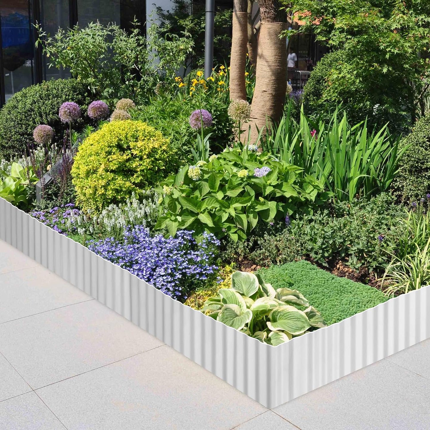 Corrugated Metal Garden Edging, 6"×40Ft Durable Metal Landscape Edging, Modern Corrugated Design for DIY Flower Beds and Landscaping Borders(Silver)