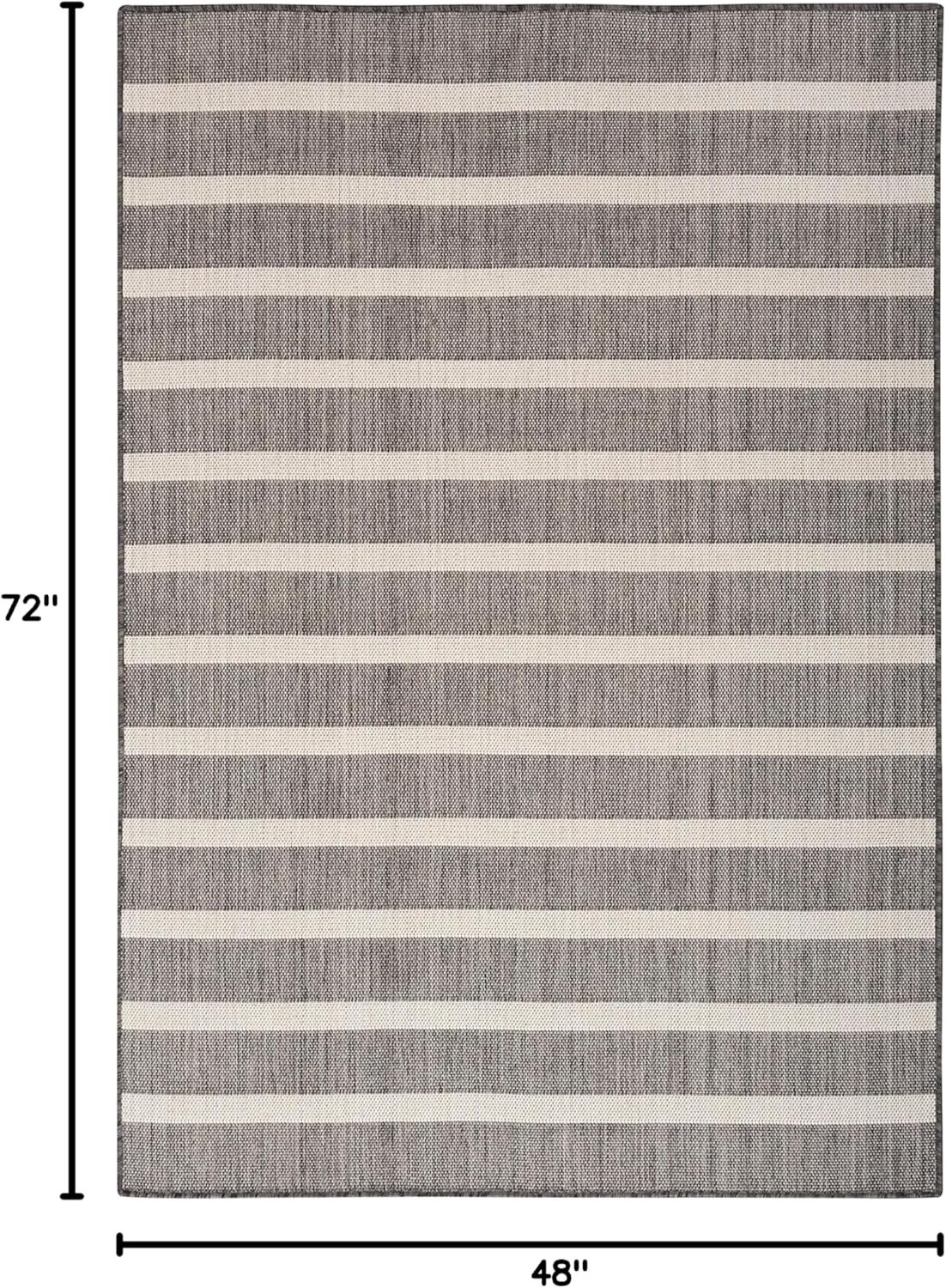 Nourison Home Positano 4' x 6' Fabric Charcoal Ivory Area Rug