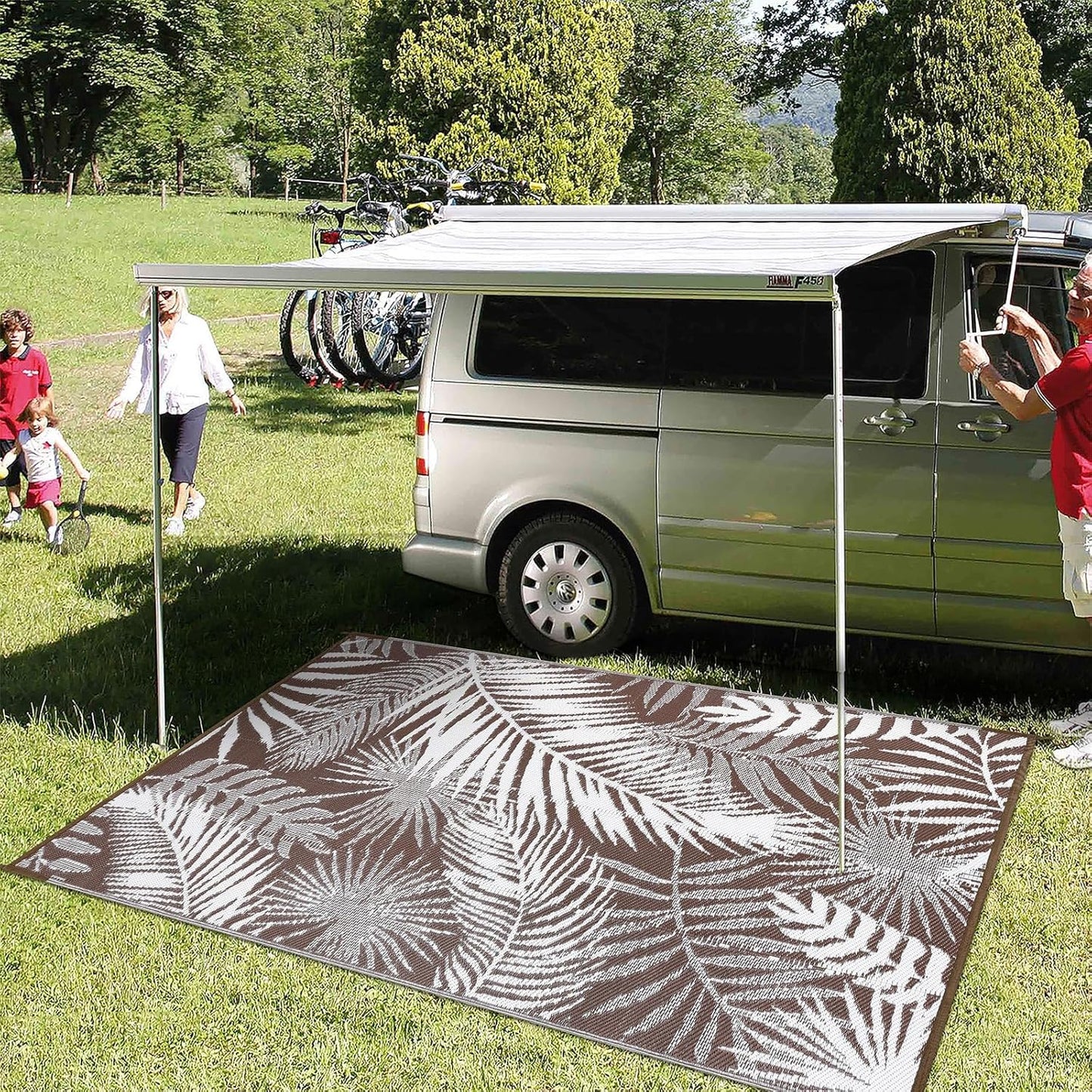 HiiARug Outdoor Rug 5x7Ft Outdoor Plastic Straw Rug Waterproof Outdoor Rugs for Patios Clearance Reversible Patio Mat Outdoor Carpet for Patio Camping Porch Deck RV Camper Backyard