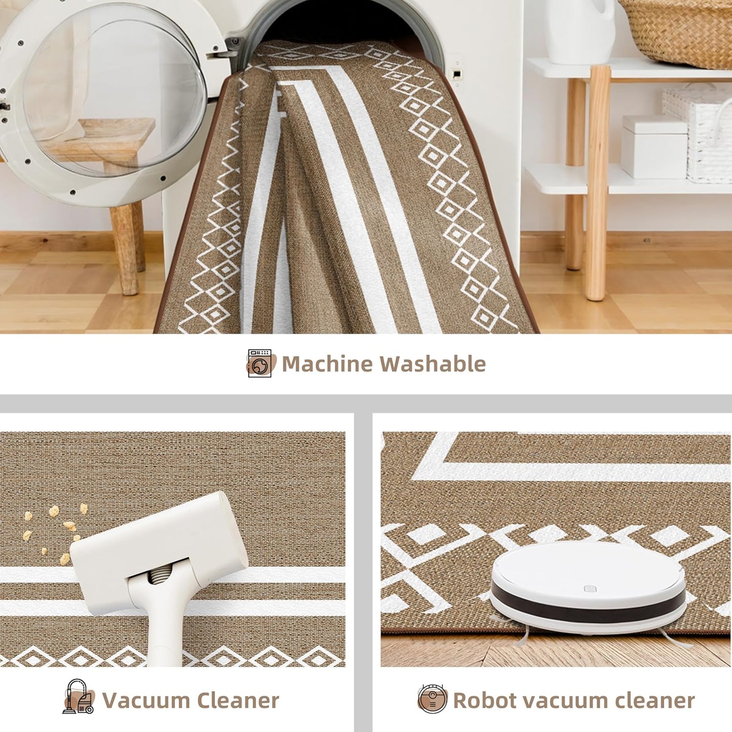 Outdoor Patio Rug, Outside Rectangular Carpet, Moroccan Geometric Rugs, Washable Large Indoor Outdoor Rug 6x9 Mats for RV, Picnic, Backyard, Deck, Balcony, Porch, Beach