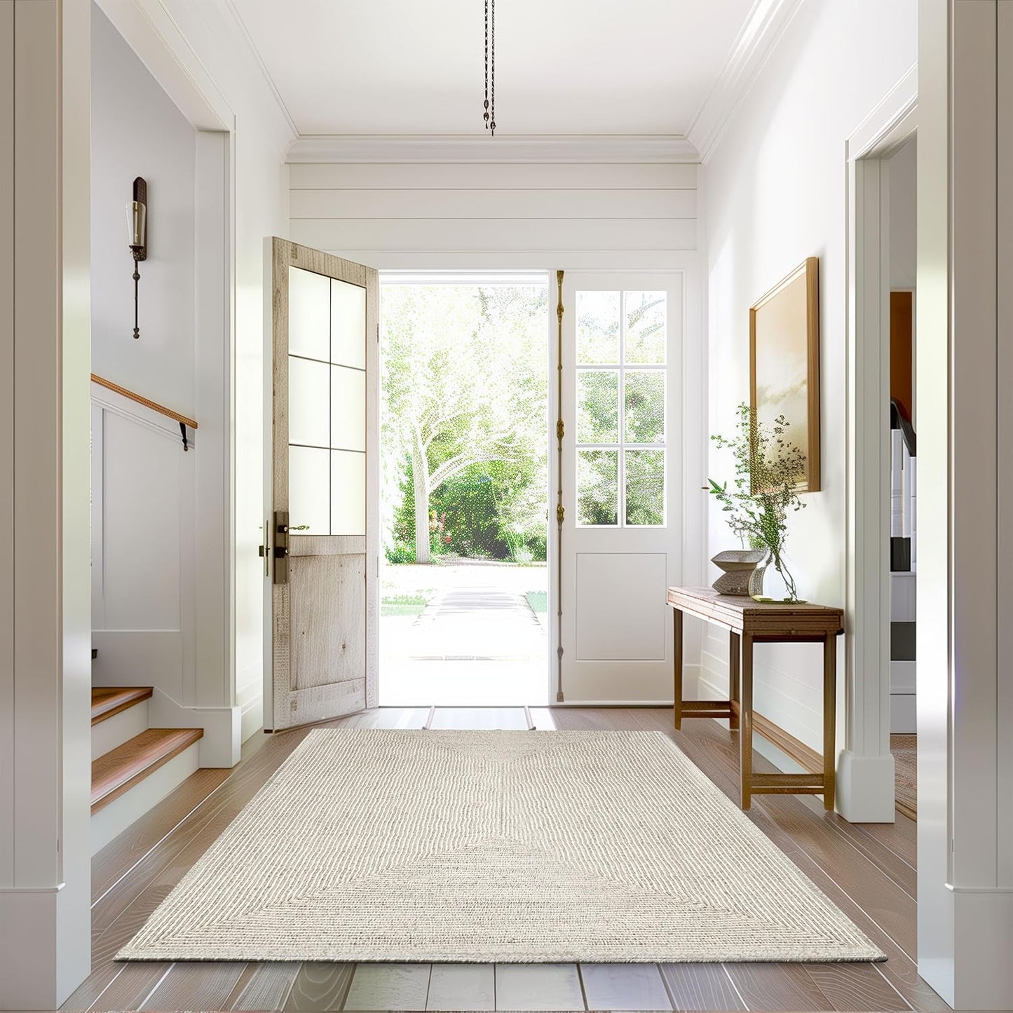 nuLOOM 2' x 14' Solid Hand Braided Indoor/Outdoor Area Rug, Pet-Friendly, High Traffic, Weather Resistant, for Patio, Balcony, Bedroom, Living, Dining Room, Wynn Ivory