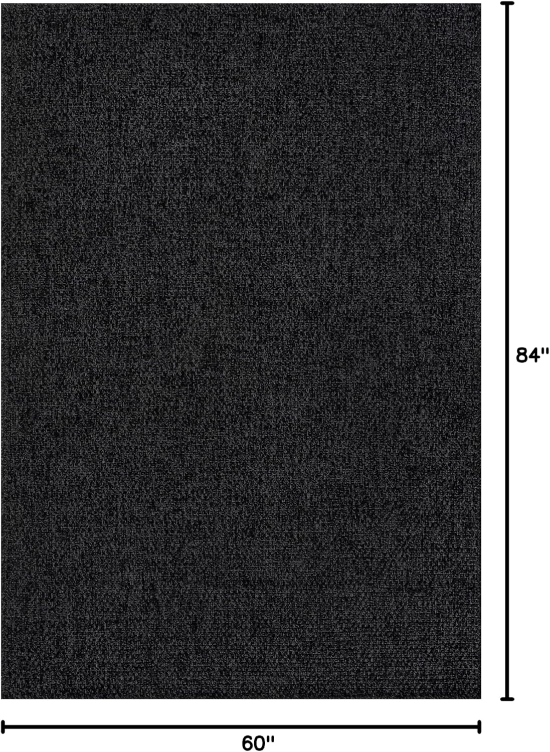 CAMILSON Easy Jute Rug 5x7, Indoor Outdoor Dark Gray Black Farmhouse Area Rugs for Living Room Patio and Kitchen Rug, Solid Boho Woven Design, Easy-Cleaning, Washable Outside Carpet Alfombras (5 x 7)