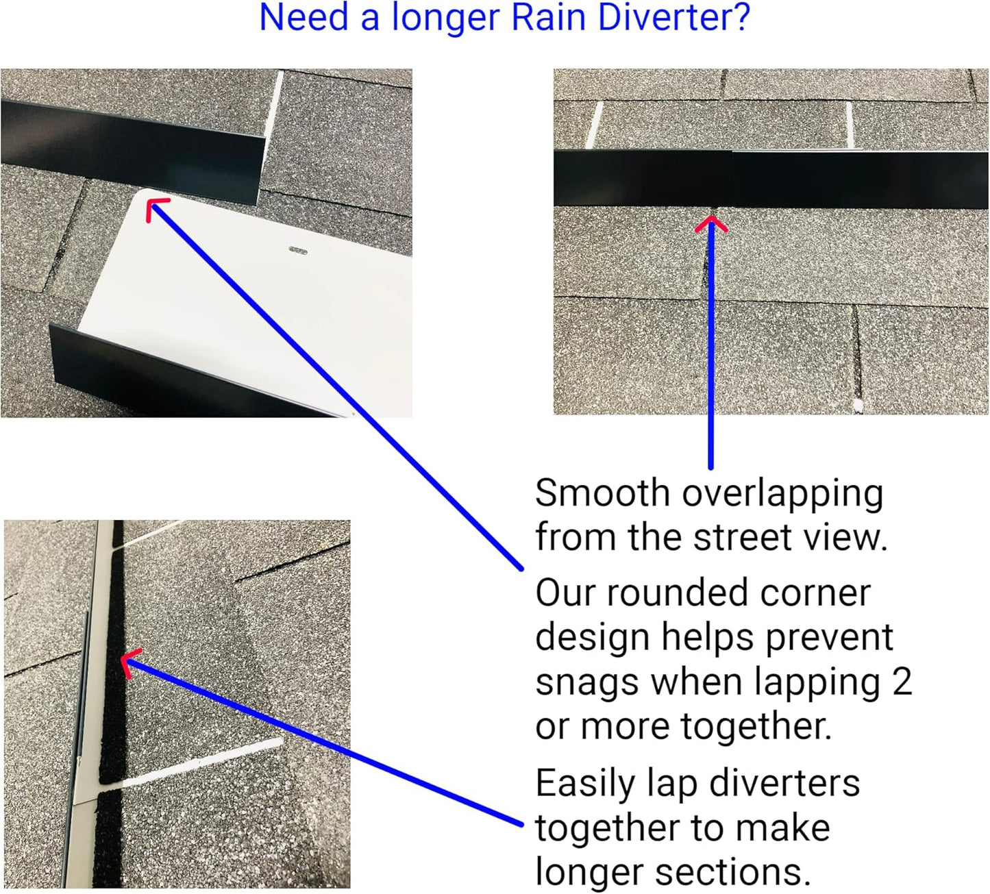 Eagle 1-26 Gauge 5 Foot Rain Diverter - Nails and Instructions Included (Mill Finish Aluminum, Copper, Galvanized, Stainless Steel & More) (3, Black)