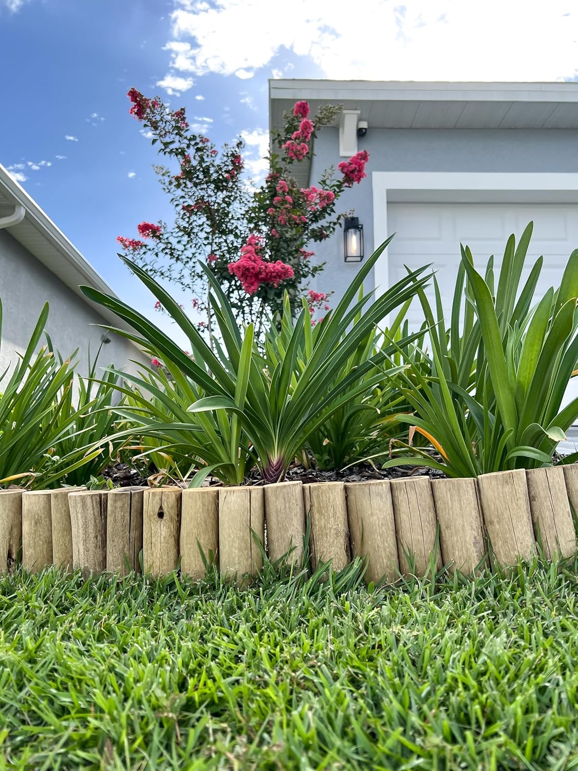 Backyard X-Scapes Natural Eucalyptus Wood Solid Log for Garden Edging Lawn Landscape Fence Borders 72 in L x 6 in H x 1.25 in D