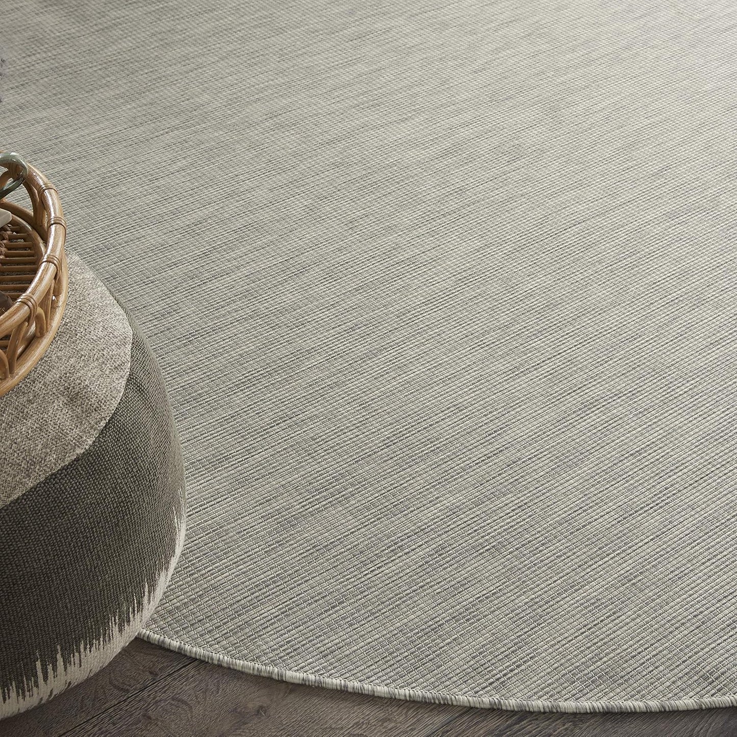 Nourison Home Positano 8' x Round Light Gray Fabric Modern Area Rug (8' Round)