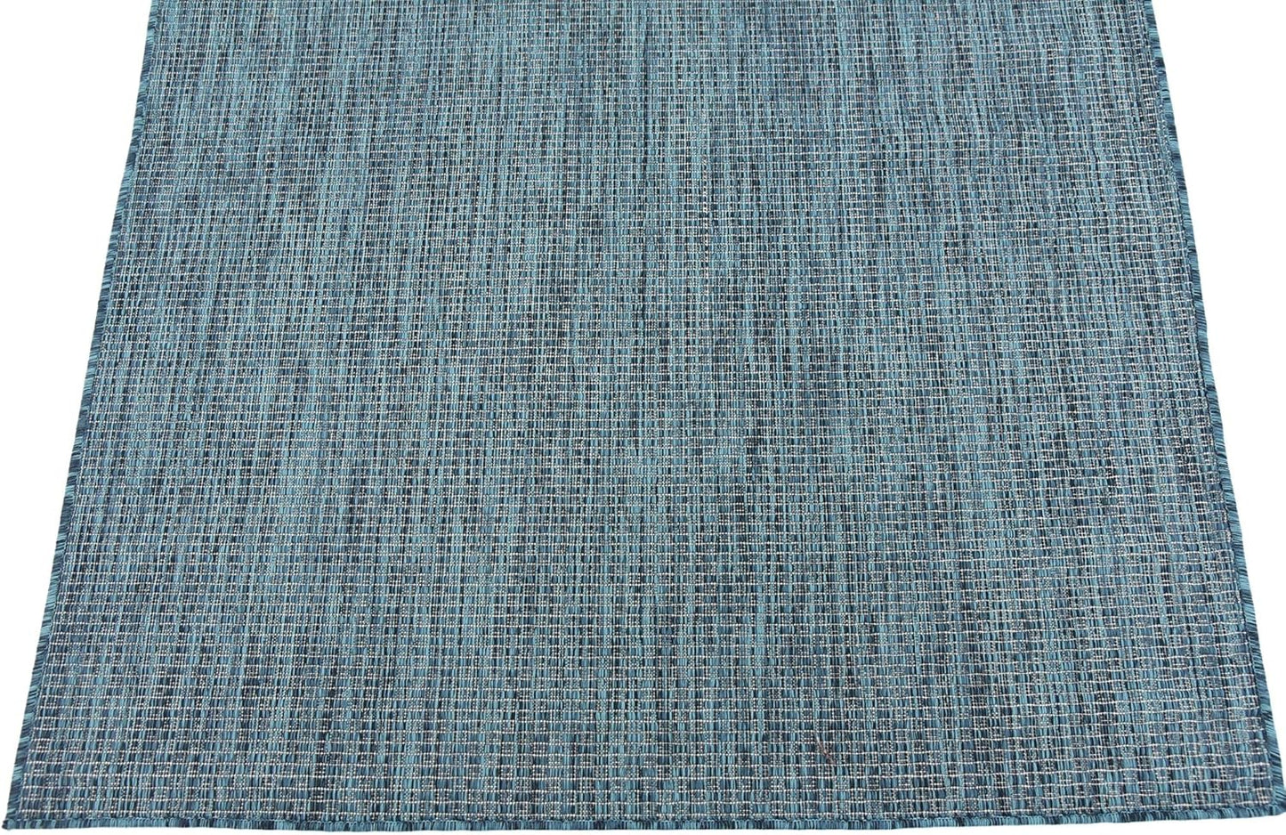 Unique Loom Collection Casual Transitional Solid Heathered Indoor/Outdoor Flatweave Area Rug (4' 1" x 6' 1" Rectangle, Teal/Navy Blue)
