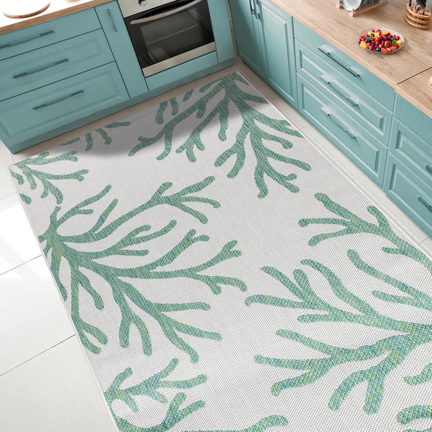 Keen Home Design Terrace Outdoor Throw Rug - 3x5 Washable Indoor/Outdoor Rug for Patio, Kitchen, Balcony, Beach, Garden, Deck and Porch, Size: 3'x5'