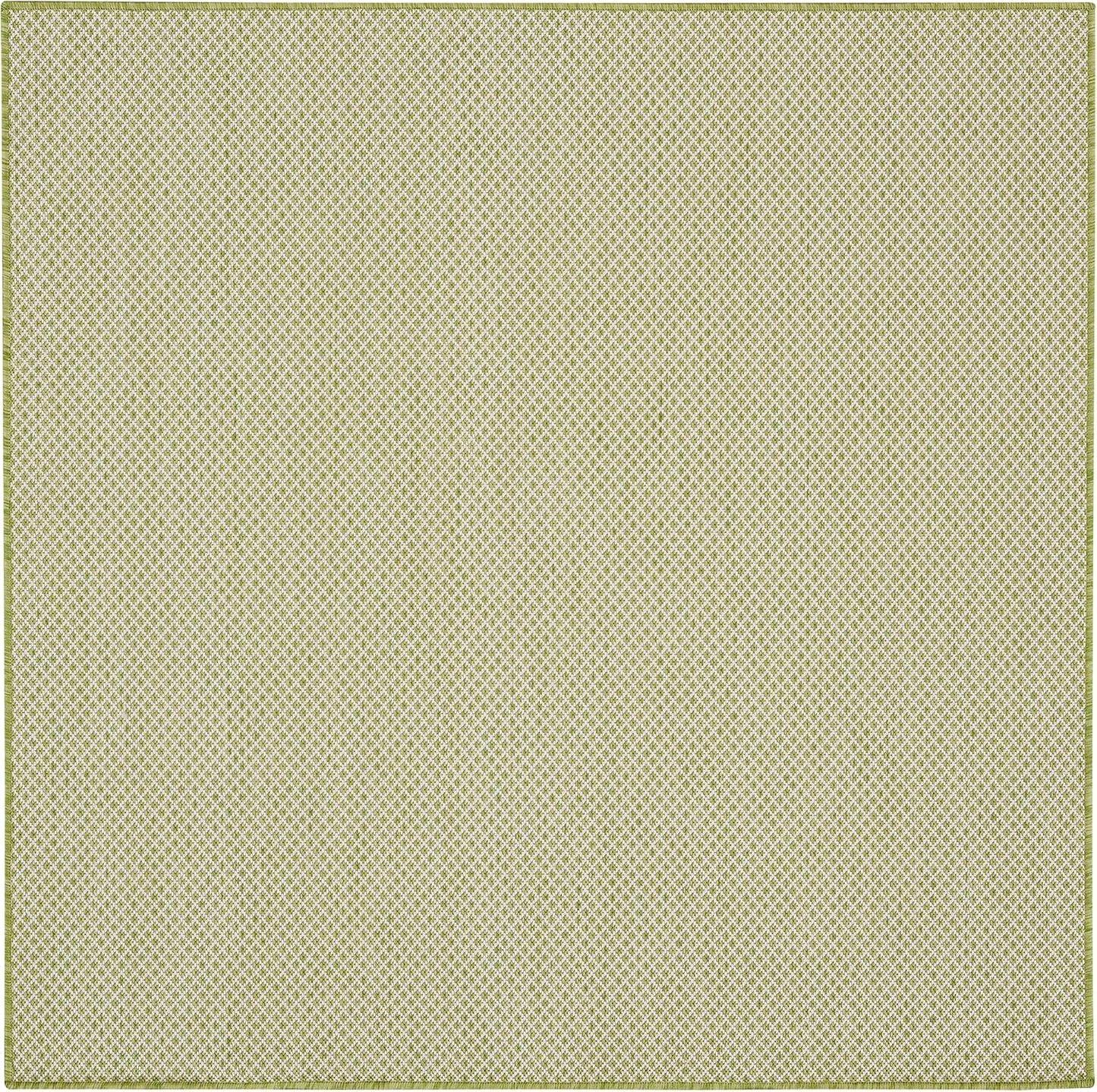 Nourison Home Courtyard Indoor/Outdoor Ivory Green 5' x Square Area Rug, Easy Cleaning, Non Shedding, Bed Room, Living Room, Dining Room, Backyard, Deck, Patio (5 Square)