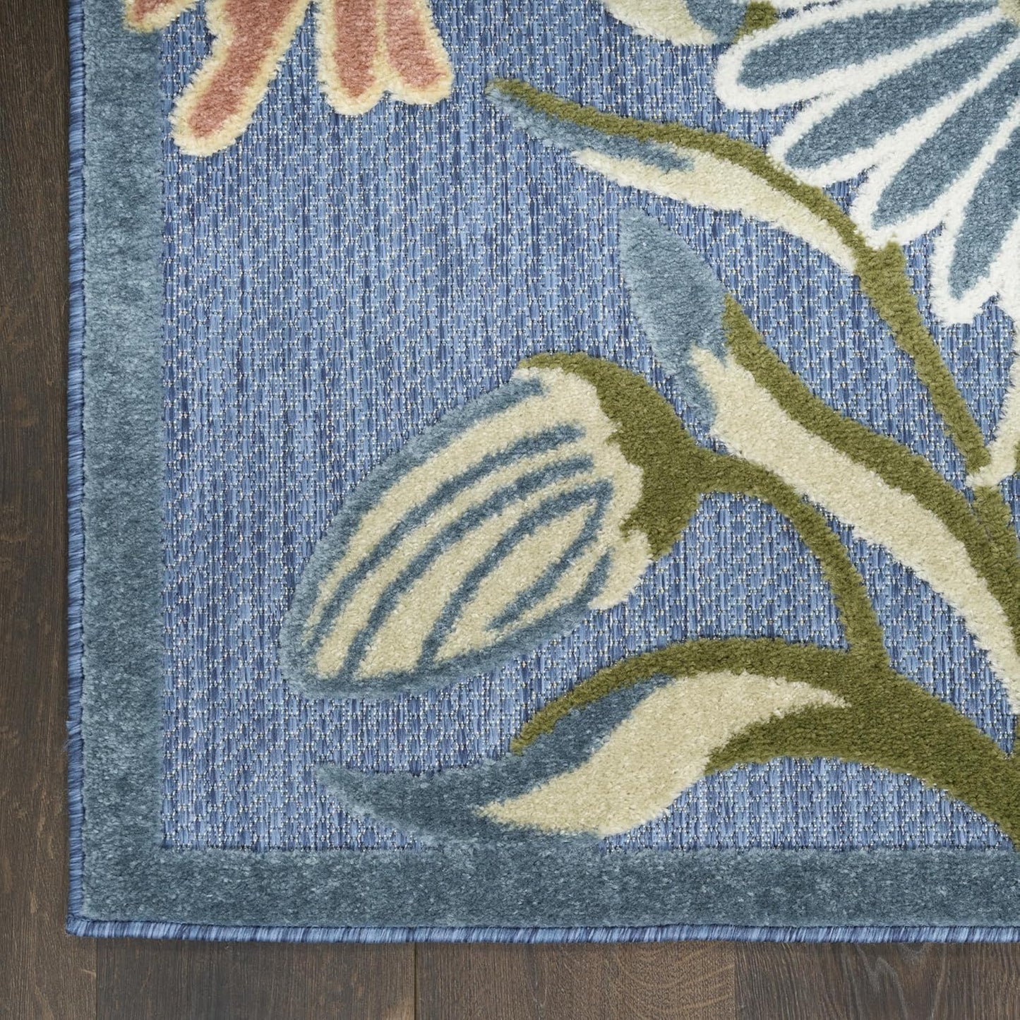 Nourison Aloha Blue Sage 7'10" x 10'6" Area Rug - Easy Clean, Non Shedding, Bed Room, Living Room, Dining Room, Kitchen (8' x 11')