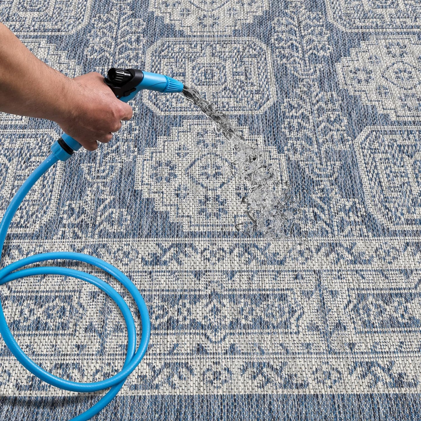 Keen Home Design Terrace Outdoor Runner Rug - 2x6 Washable Indoor/Outdoor Rug for Patio, Kitchen, Balcony, Beach, Garden, Deck and Porch, Size: 2'2"x5'7"