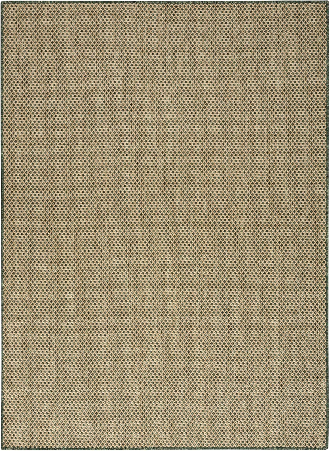 Nourison Home Courtyard Green 8' x 10' Area Rug - Easy Clean, Non Shedding, Bed Room, Living Room, Dining Room, Kitchen (8' x 10')