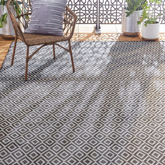 Home Dynamix Tripoli Lydia Indoor/Outdoor Area Rug, Modern Dark Gray, 7'10"x10'2" Rectangle