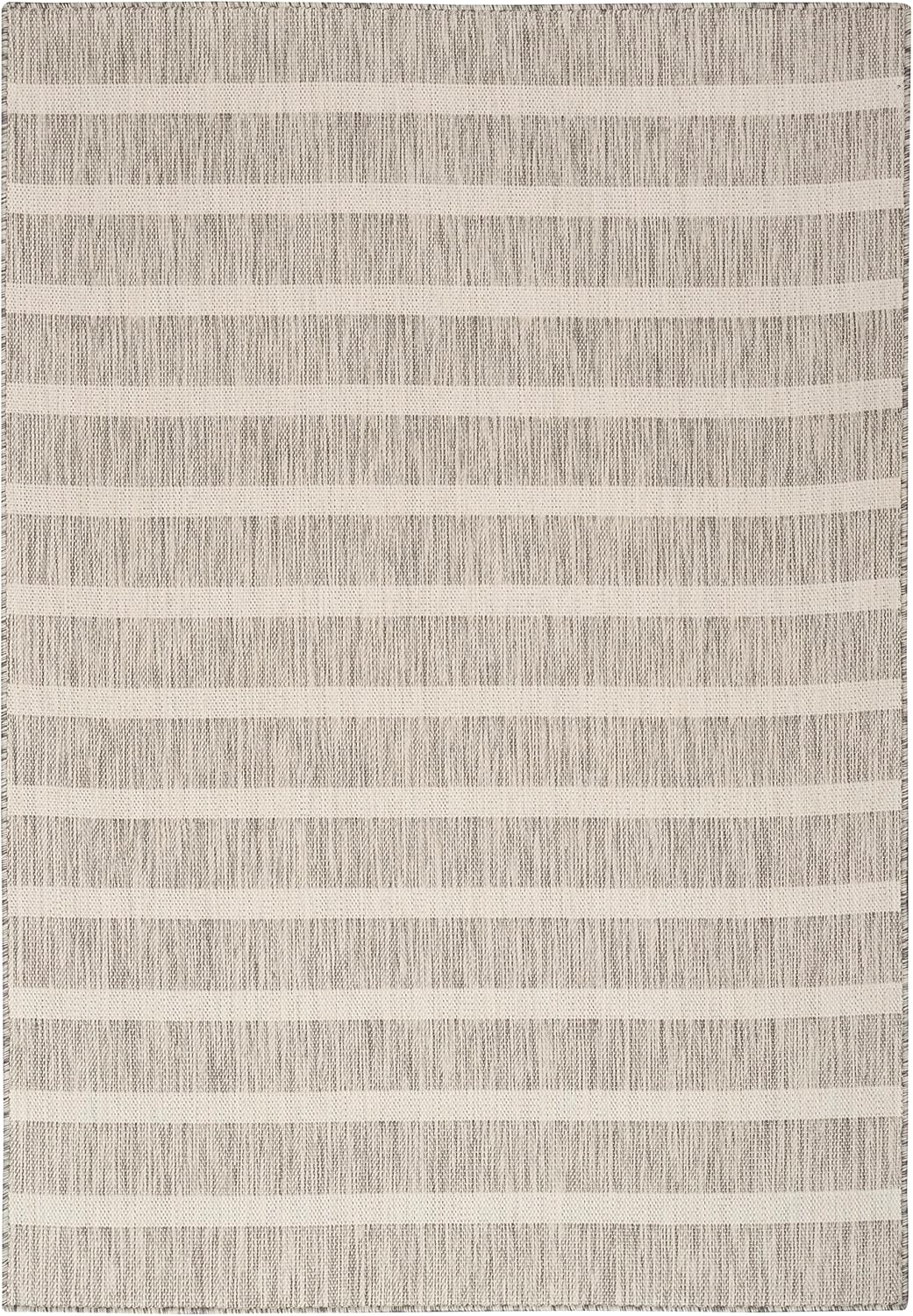 Nourison Home Positano Indoor/Outdoor Grey Ivory 5' x 7' Area Rug, Easy Cleaning, Non Shedding, Bed Room, Living Room, Dining Room, Deck, Backyard, Patio (5x7)