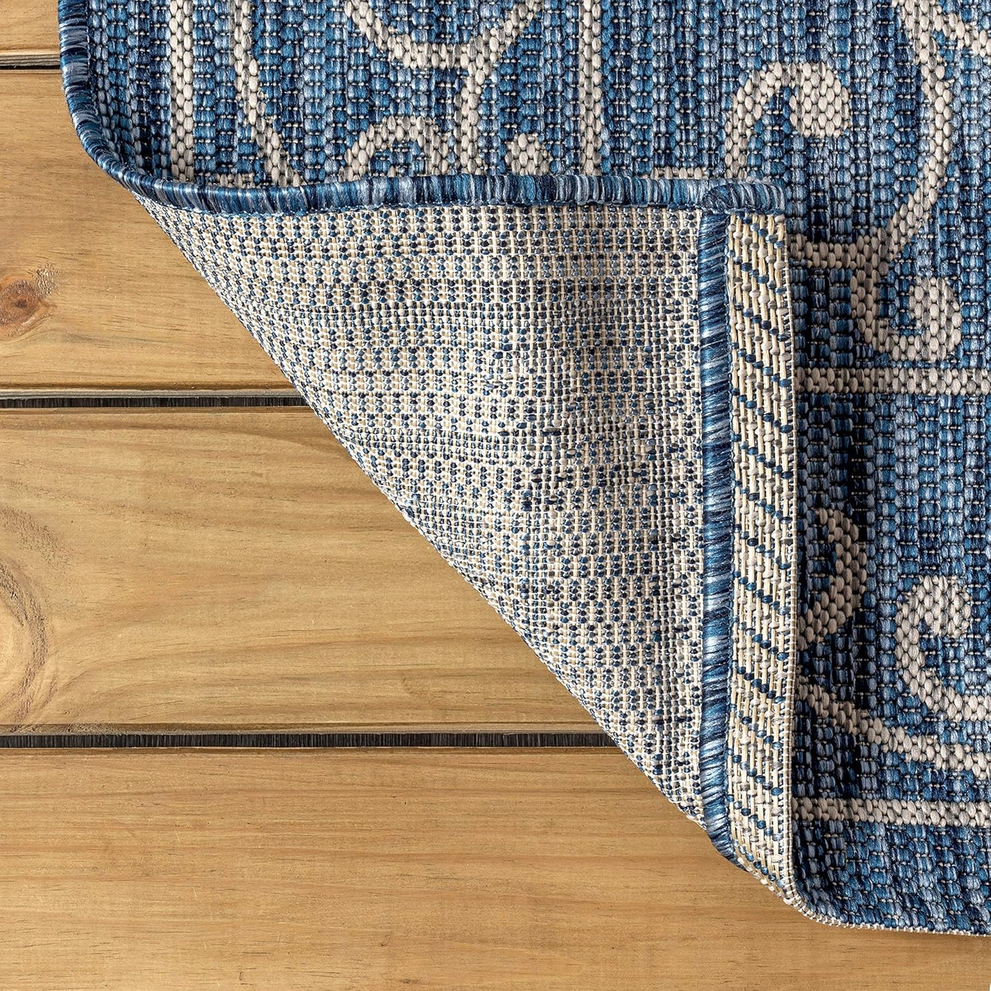 JONATHAN Y SMB106D-5 Charleston Vintage Filigree Textured Weave Indoor/Outdoor Navy/Gray 5 ft. x 8 ft. Area Rug, Classic,Easy Cleaning,HighTraffic,LivingRoom,Backyard, Non Shedding