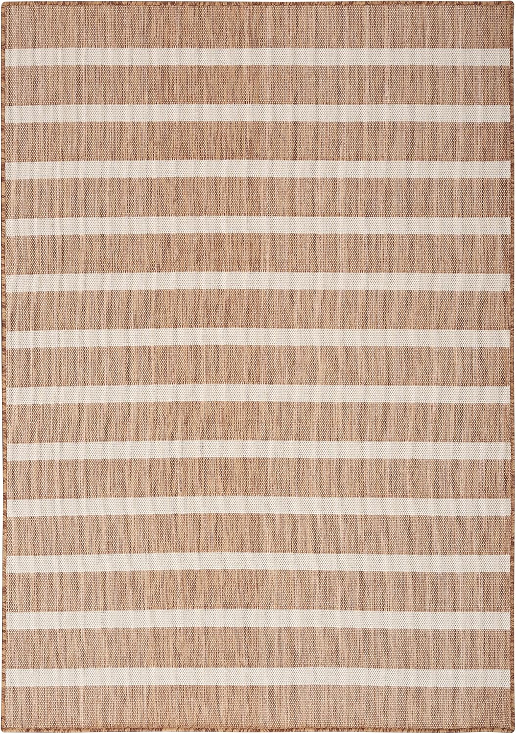 Nourison Home Positano Indoor/Outdoor Jute Ivory 5' x 7' Area Rug, Easy Cleaning, Non Shedding, Bed Room, Living Room, Dining Room, Deck, Backyard, Patio (5x7)