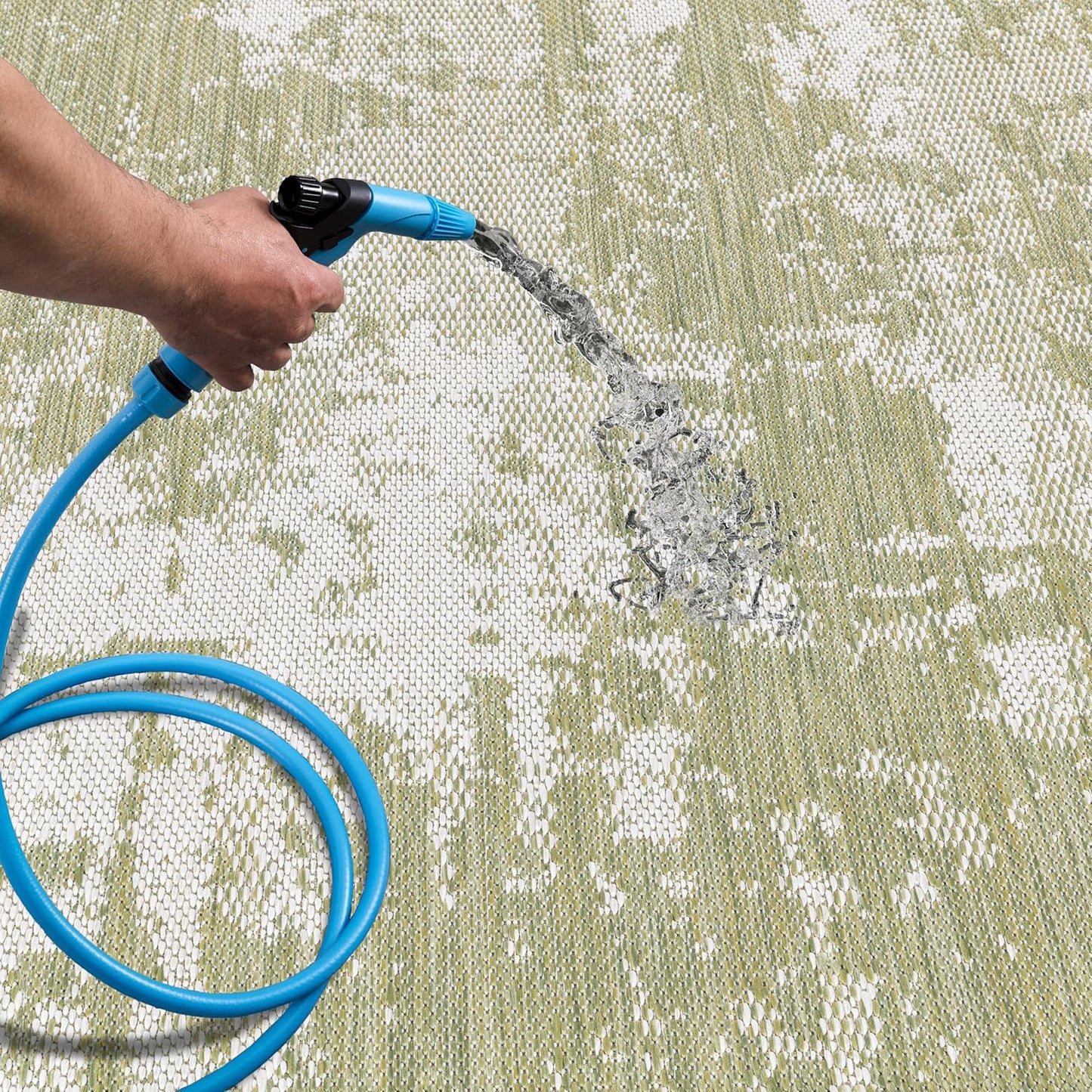 Keen Home Design Terrace Outdoor Area Rug - 10x14 Washable Indoor/Outdoor Rug for Patio, Kitchen, Balcony, Beach, Garden, Deck and Porch, Size: 10'x14'