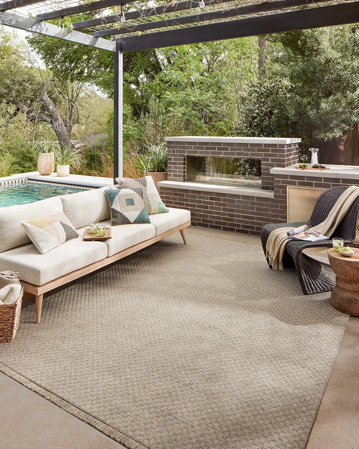 Loloi Dawn Collection Indoor/Outdoor DAW-02 Tan 11'-4" x 15' Area Rug